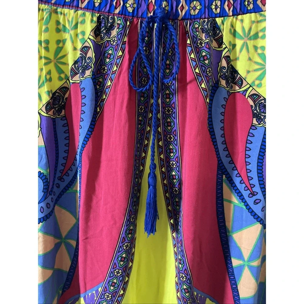 Flying Tomato Women's Small Elastic Waist Boho Vibrant Rayon Maxi Long Skirt - Picture 2 of 8